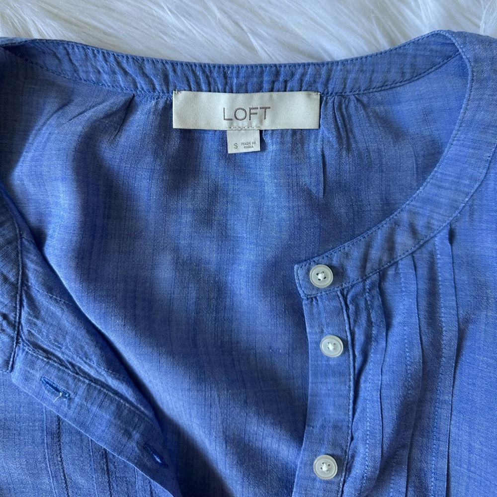 LOFT Embroidered Boho Ruffle Sleeved Top - Picture 4 of 10